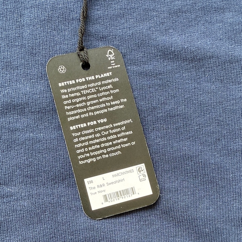 Allbirds Men's True Navy Blue Crewneck Sweatshirt - Picture 3 of 6